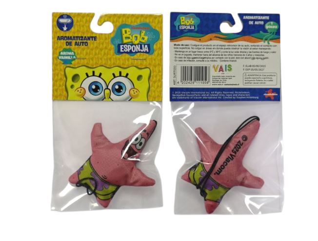 Pack 24 Unids Aromatizante Auto Sachet Bob Esponja