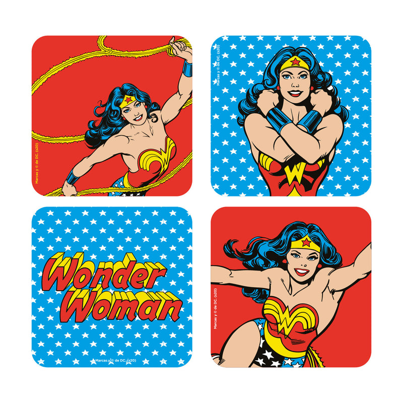 Set 4 Posavasos Mujer Maravilla