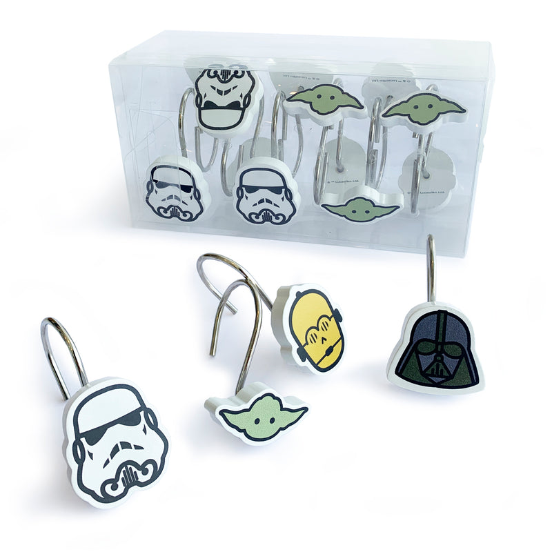 Set 12 Ganchos Cortina de Baño Star Wars